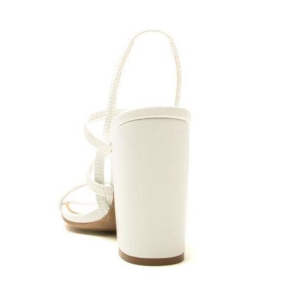 Strappy Block Heel Sandals in White - Picture 2 of 6